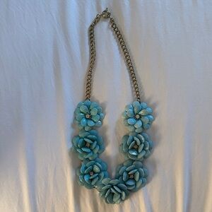 Stella & Dot Turquoise Floral Necklace with Gold Chain